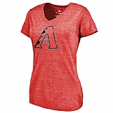 Women's Arizona Diamondbacks Fanatics Branded Primary Distressed Team Tri Blend V Neck T-Shirt Heathered Red FengYun,baseball caps,new era cap wholesale,wholesale hats